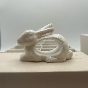 12 Rabbit Napkin Rings w/ Original Boxes Shafford Porcelain Bunnies Vintage